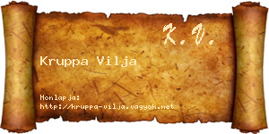 Kruppa Vilja névjegykártya